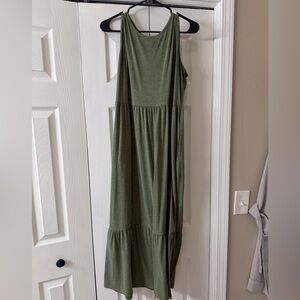 Elegant Olive Green Maxi Dress